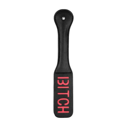Ouch! Leather Paddle - Bitch - Model BP-001 - Unisex - Impact Play - Black