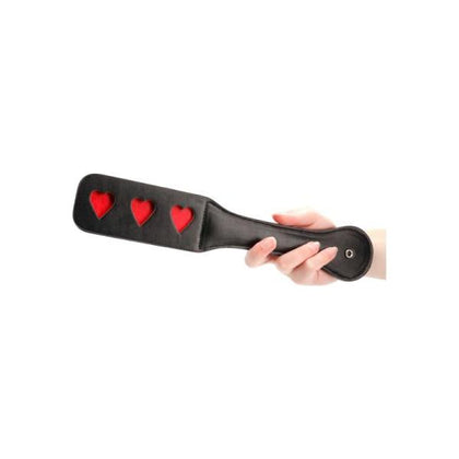 Ouch! Leather Paddle - Hearts Collection - Model 2021 - Unisex - Impact Play - Black