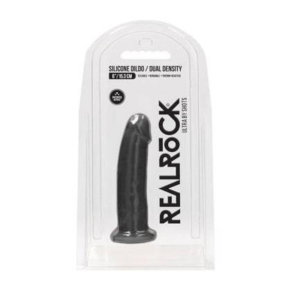 RealRock Ultra Silicone Dildo Without Balls - Model 6 - 15.3 cm - Black - Premium Quality Pleasure Toy for Unparalleled Sensations