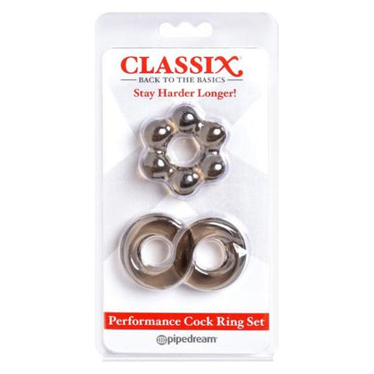 Classix Performance Cock Ring Set - Enhance Your Pleasure with the Ultimate Smoke-Colored Male Performance Enhancer