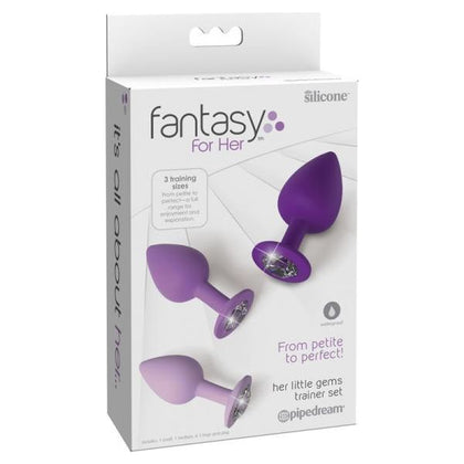 Fantasy For Her Little Gems Trainer Set - Silicone Anal Training Kit for Women - Model LGS-001 - Sparkling Jewel Bases - Black