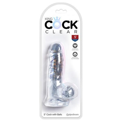 King Cock Clear 5in Cock With Balls - Realistic Translucent Dildo for Unisex Pleasure in Crystal Clear