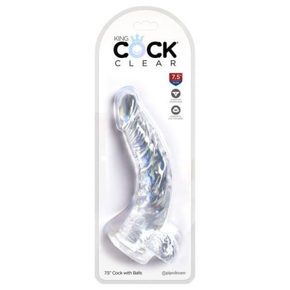Introducing the King Cock Clear 7.5in Dildo with Balls - The Ultimate Translucent Pleasure Delight