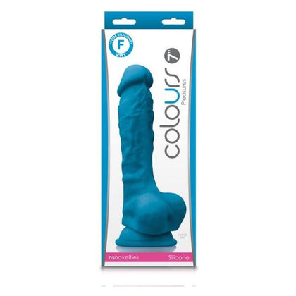 Colours Pleasures 7 Inch Blue Silicone Dildo - Model X7B: Versatile Pleasure for Intense Stimulation in Bold Blue
