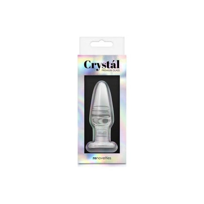 Crystal Glass Tapered Plug Small Clear - Premium Borosilicate Glass Anal Pleasure Toy - Model CGTP-01 - Unisex - Intense Sensations - Crystal Clear