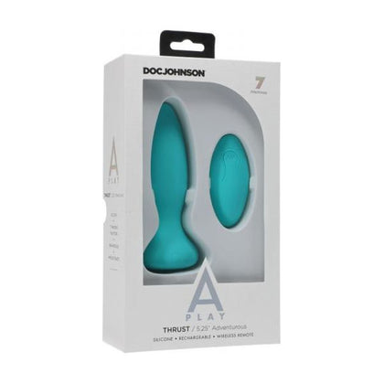 A-Play Thrust Adventurous Rechargeable Silicone Anal Plug With Remote Teal - Adult Naughty Store