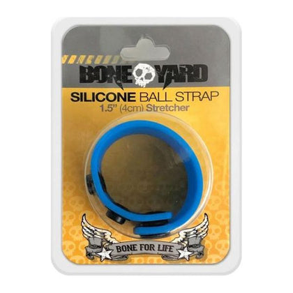 Boneyard Ball Strap Blue - Premium Silicone Snap Ball Stretcher for Men - Model BSB-001 - Enhance Pleasure and Comfort - Blue