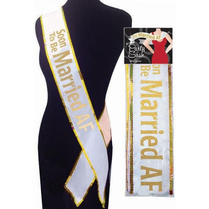 Sparkling Bride-to-Be Party Sash - Adjustable 6ft. Long - Candy and Condom Pin-Ons - Safety Pin Included