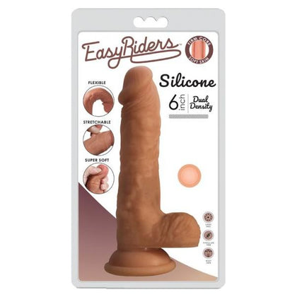 Easy Riders 6in Dual Density Silicone Dong With Balls - Premium Pleasure Toy for Enhanced Intimacy and Satisfaction