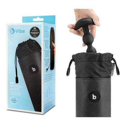 b-Vibe UV Sterilizer Pouch - The Ultimate Sanitizing Solution for Intimate Pleasure Toys - Model X1 - Unisex - Disinfects in 3 Minutes - Sleek Black
