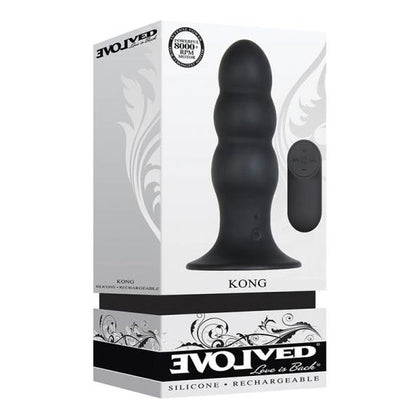 Evolved Kong Black - Large Vibrating Remote Control Silicone Anal Plug EVL-KNG-BLK - Adult Naughty Store