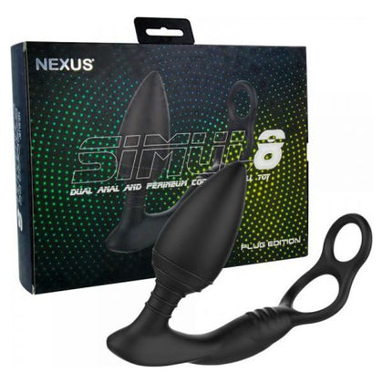 Nexus Simul8 Plug Edition - Dual Anal and Perineum Cock and Ball Toy for Intense Pleasure - Model NX-SP8 - Male - Vibrating - Black - Adult Naughty Store