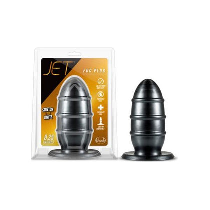 Jet Fuc Plug Carbon Metallic Black - Extra-Large PVC Anal Plug for Advanced Male Pleasure - Adult Naughty Store