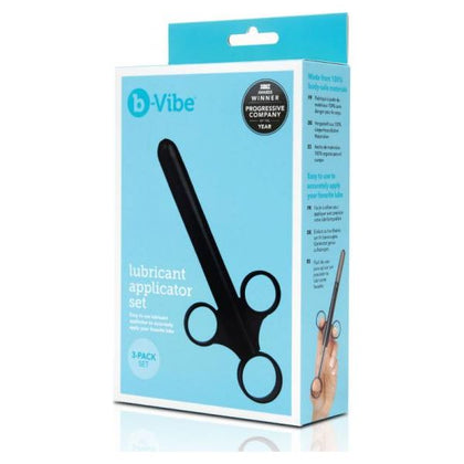 b-Vibe Lubrication Application Set of 3-Pack Lube Launchers for Anal Play - Model X1 - Unisex - Comfortable Grip - Leak-Proof - Premium Materials - Includes Essential Guides - Discreet Storage & Drying Bag - Black