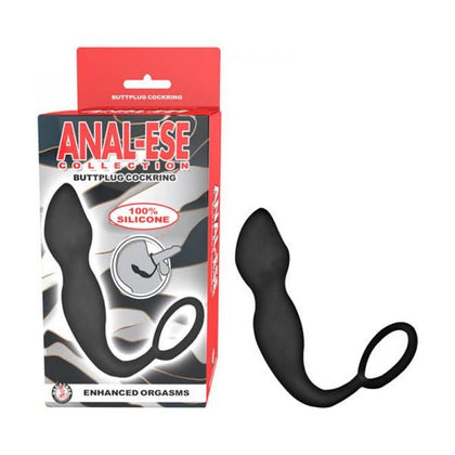 Anal-ese Collection Buttplug Cockring - Model X123 - Ultimate Pleasure for Men - Intense Anal Stimulation - Black