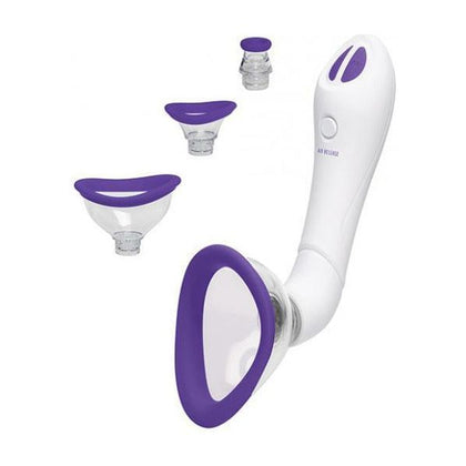 Bloom Intimate Body Pump - Automatic Vibrating Rechargeable Purple-White - Model BIP-500 - For Women - Clitoral, Vulva, and Nipple Stimulation