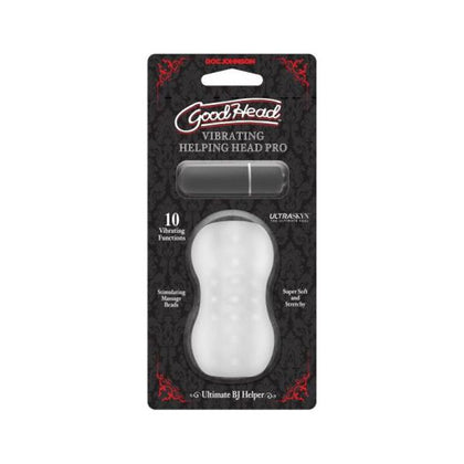 Goodhead Vibrating Helping Head Pro Frost - 10 Function Stimulating Massage Beads - Super Soft and Stretchy - Pleasure Enhancer for All Genders - Frost Color - Adult Naughty Store