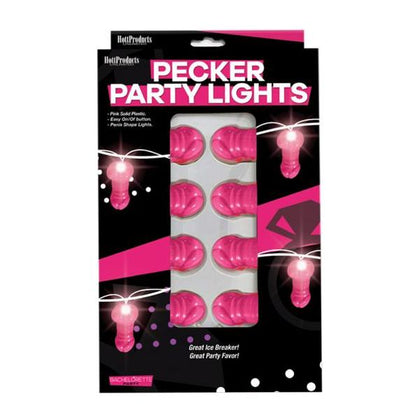 Pink Pecker Party Lights - Light Up String Lights for Adult Events - Model XXX, for All Genders and Pleasure Areas