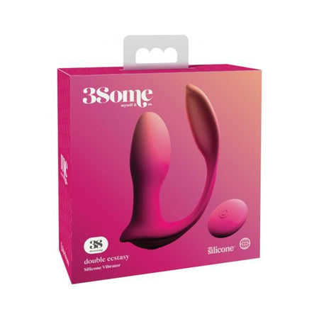 3Some Double Ecstasy Red - Model DE-2020 - Multi-Function Dual Pleasure Vibrator for All Genders and Intense Stimulation