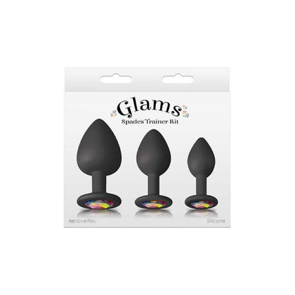 Glam's Spades Trainer Kit Black - Silicone Anal Plug Set for All Genders, Backdoor Pleasure - Model SPK-001