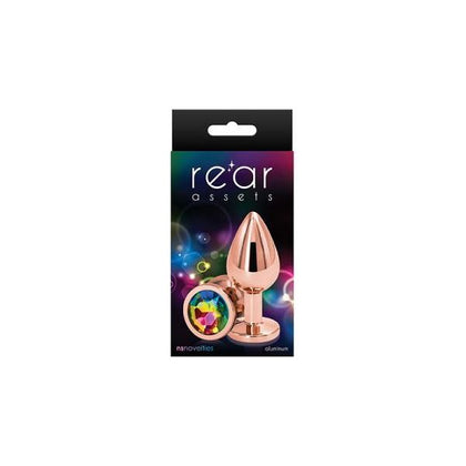 Elegant Pleasures: Rear Assets Rose Gold Medium Rainbow Anal Toy - Model RAR-2021 - Unisex - Sensual Stimulation - Chrome-Plated Lightweight Aluminum - Adult Naughty Store