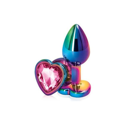 Rear Assets Heart Small Pink Anal Plug - Model RA-001 - For Sensual Pleasure - Lightweight and Chrome-Plated - Adult Naughty Store