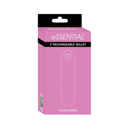 Essential Powerbullet 9-Function USB Rechargeable Cord and Case Included Water-Resistant Pink Bullet Vibrator - Adult Naughty Store