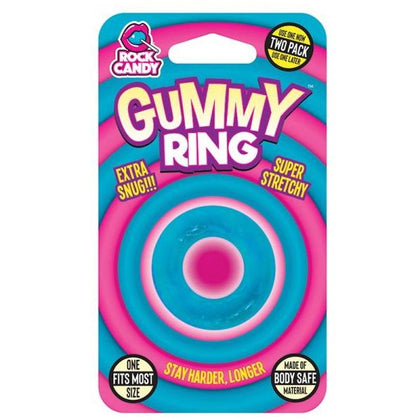 Rock Candy Gummy Ring - Super-Stretch Cock Ring for Enhanced Pleasure - Model XR2020-60 - Blue