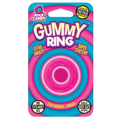 Rock Candy Gummy Ring - Stretchable Cock Ring for Enhanced Pleasure - Model X1 - Pink