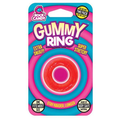 Rock Candy Gummy Ring - Super-Stretch Cock Ring for Long-Lasting Erections - Model X-2020 - Male - Enhances Pleasure and Stamina - Red