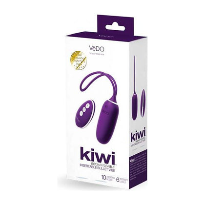 VeDO KIWI Rechargeable Insertable Bullet Deep Purple - Powerful Vibrating Pleasure for Women's Intimate Delight