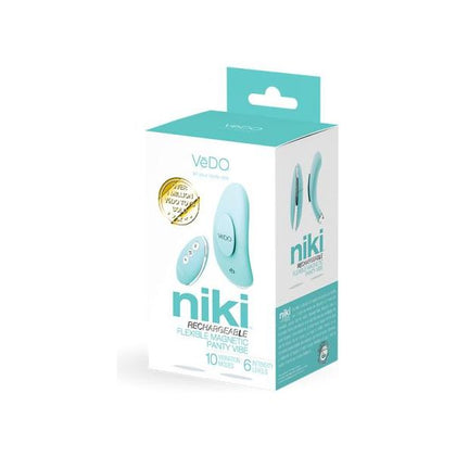 Introducing the SensaSilk Niki Rechargeable Panty Vibe Tease Me Turquoise - The Ultimate Discreet Pleasure Companion for Women's Clitoral Stimulation