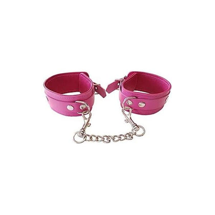 Leather Delights Pink Wrist Cuffs - Model X12 - Unisex - Sensual Pleasure Accessories