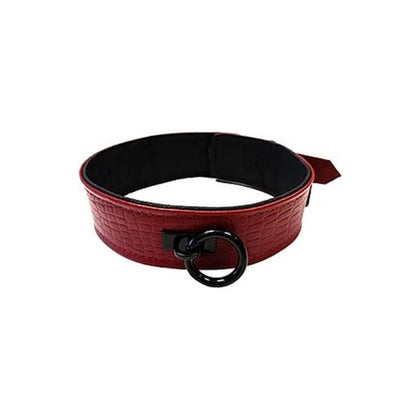 Elegant Pleasure: Leather Collar Cuffs - Burgundy & Black Accessories | Model NP2020-65 - Adult Naughty Store