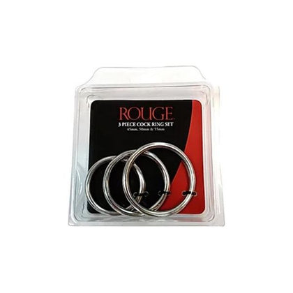 Stainless Steel Pleasure Delights 3 Piece Cock Ring Set - Model SS-3CR-455055 - Male - Enhance Sensations - Silver - Adult Naughty Store