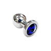 Elegance Steel Smooth Small Butt Plug Small with Blue Crystal in Clamshell - Adult Naughty Store