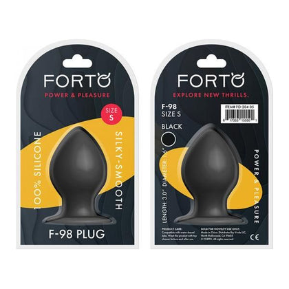 Forto F-98: Small Black Silicone Cone Anal Plug for Experienced Users - Adult Naughty Store