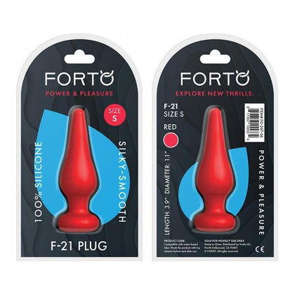Forto F-21 Tear Drop Small Red Silicone Anal Plug for Men and Women