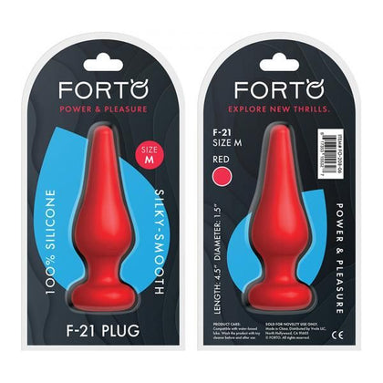 Forto F-21 Tear Drop Medium Red Silicone Anal Plug for Enhanced Stimulation