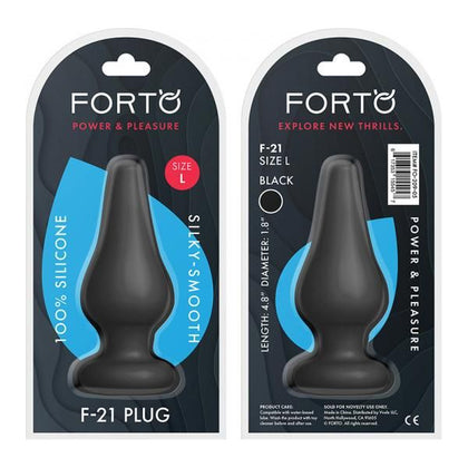 Forto F-21 Tear Drop Large Black Silicone Anal Plug for Men and Women - Adult Naughty Store