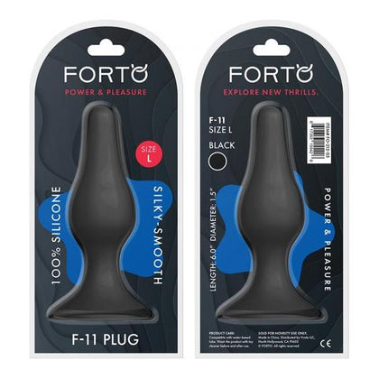 Forto F-11: Lungo Lg Black - Premium Silicone Suction Cup Dildo for Intense Pleasure - Model F-11, Black - Adult Naughty Store