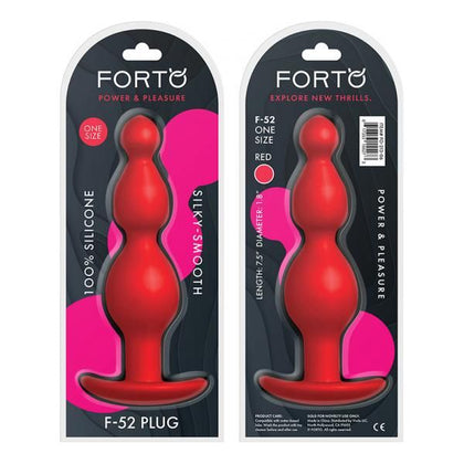 Forto F-52: Cone Beads Red - Premium Silicone Anal Beads for Men and Women - Model F-52 - Intense Pleasure and Comfort - Vibrant Red Color