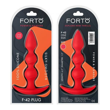 Forto F-42: Spiral Beads Red - Premium Silicone Anal Beads for Men and Women - Model F-42 - Intense Pleasure and Sensation - Red