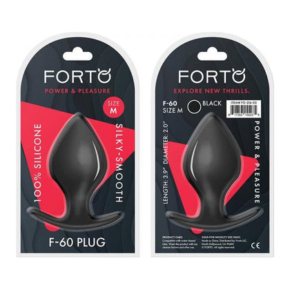 Forto F-60: Spade Med Black - Premium Silicone Anal Plug for Experienced Users - Model F-60 - Male and Female Pleasure - Black - Adult Naughty Store