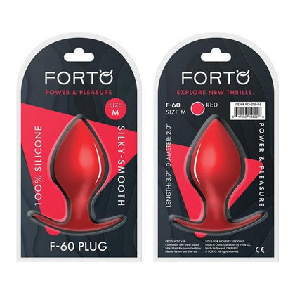 Forto F-60: Spade Med Red - Premium Silicone Flared Base Medium Anal Plug for Experienced Users