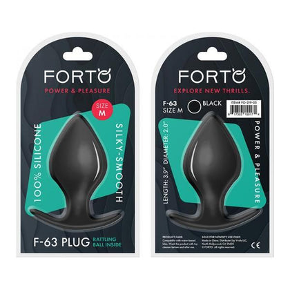 Forto F-63: Rattler Spade Med Black - Premium Silicone Anal Plug for Experienced Users - Model F-63 - Male and Female Pleasure - Black - Adult Naughty Store