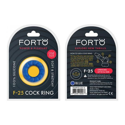 Forto F-25: 23mm Liquid Silicone C-ring Blue - Premium Male Enhancer for Intensified Pleasure - Adult Naughty Store