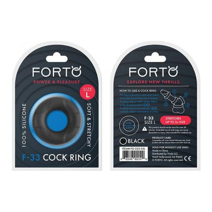 Forto F-33: 25mm 100% Liquid Silicone C-ring Lg Black - Premium Vibrating Cock Ring for Enhanced Pleasure - Adult Naughty Store