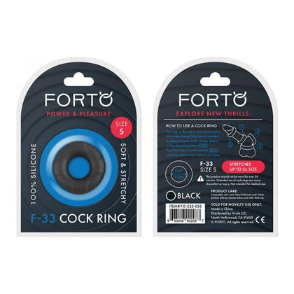 Forto F-33: 17mm 100% Liquid Silicone C-ring for Men, Sm Black - Enhance Pleasure and Performance
