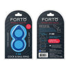 Forto F-88: Double Ring 100% Liquid Silicone Blue - Premium Dual Pleasure Cock and Ball Ring - Adult Naughty Store